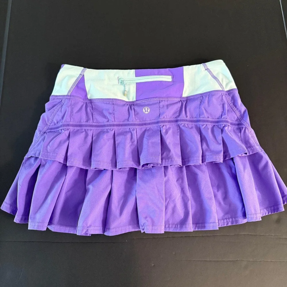 Lululemon Pace Setter Skirt Purple Pleated Tennis Running Skort Women Size 4